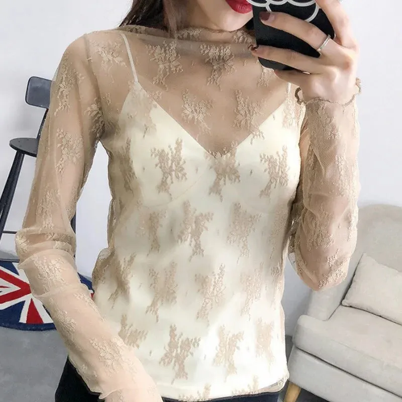 Transparent Undershirt Femininas Clubwear