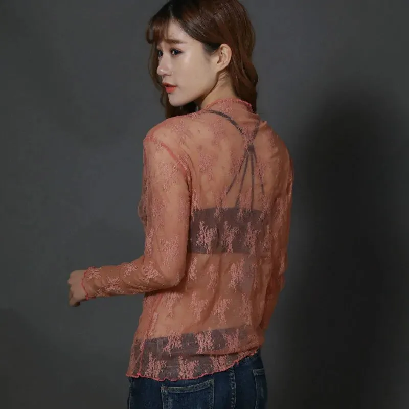 Transparent Undershirt Femininas Clubwear
