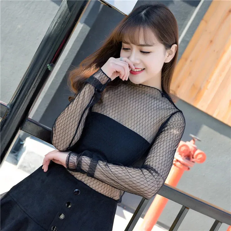 Transparent Undershirt Femininas Clubwear
