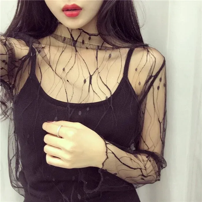 Transparent Undershirt Femininas Clubwear