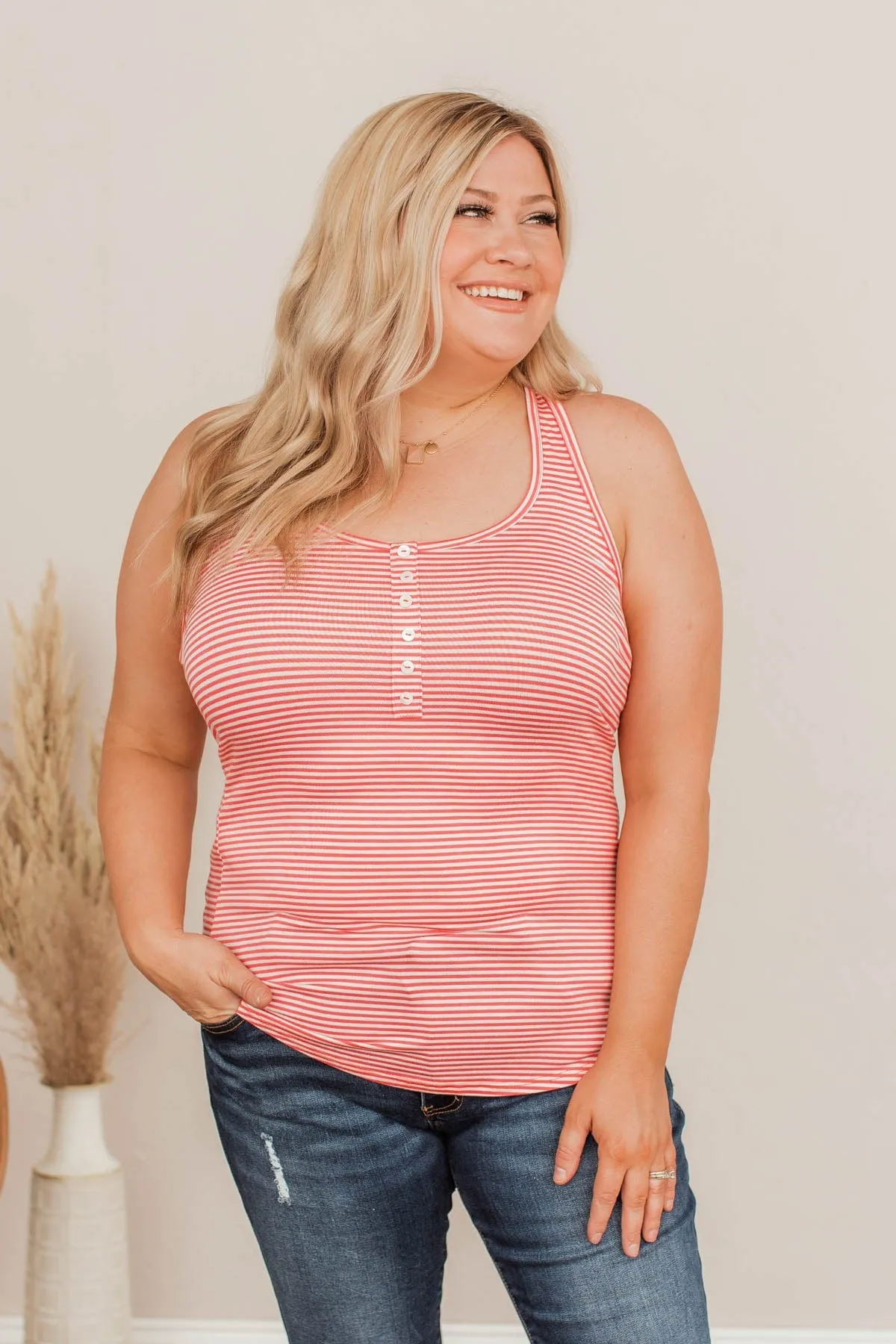Tried And True Striped Tank- Red