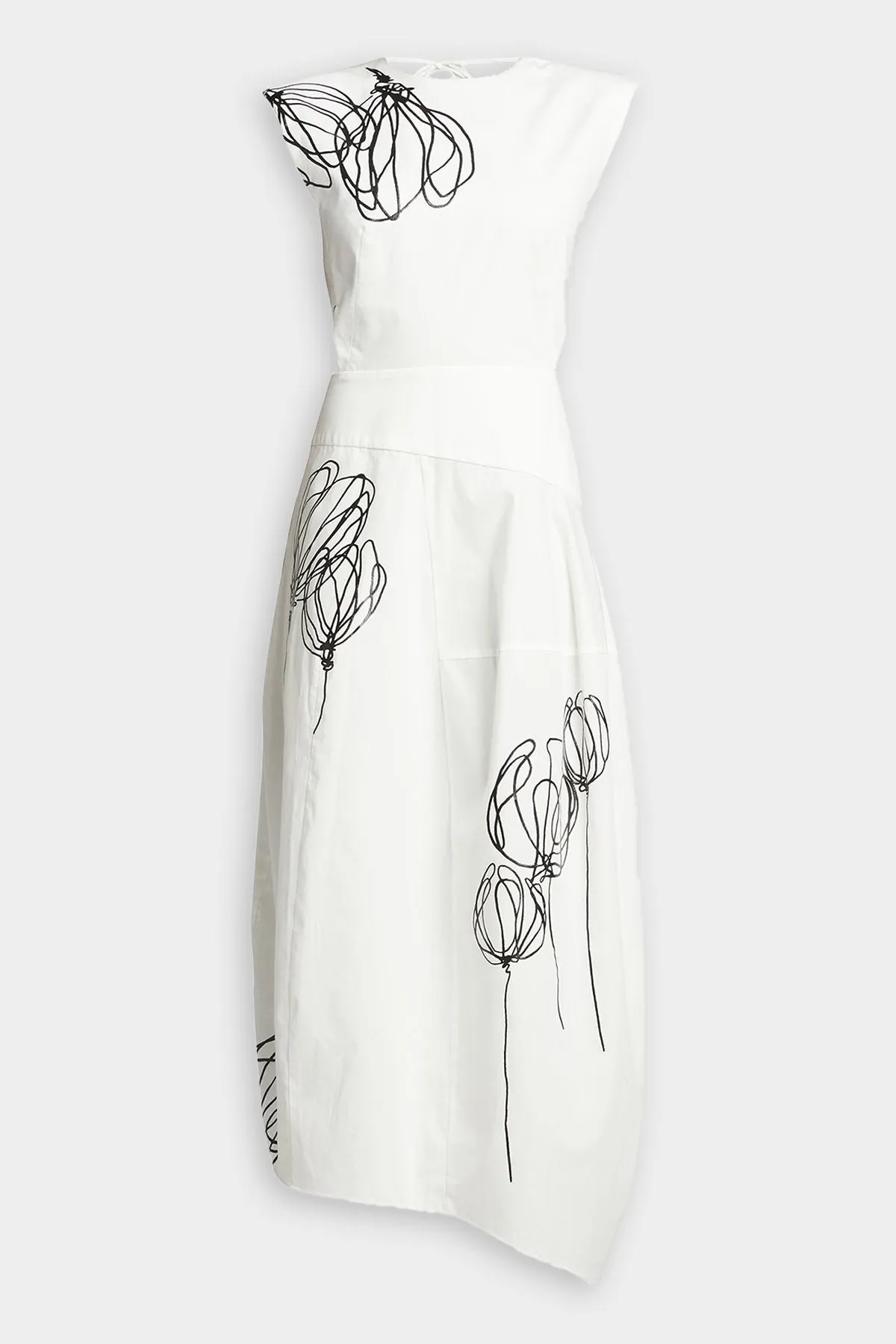 Tulipe Dress in White/Black Multi