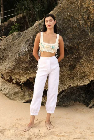 Turks Bandeau (White) & Nicobar Pants (White)