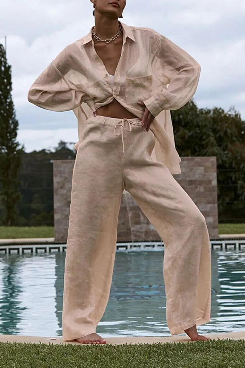UK0534 Cotton Shirt and Pants Set