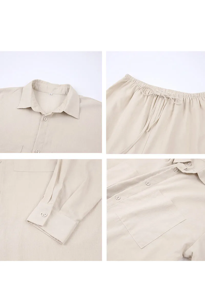 UK0534 Cotton Shirt and Pants Set