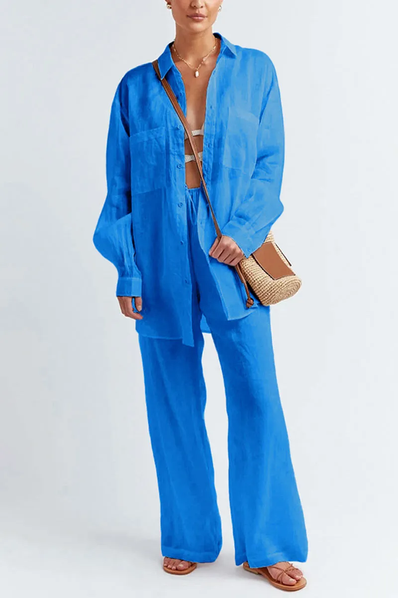 UK0534 Cotton Shirt and Pants Set