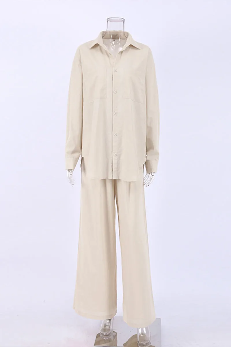 UK0534 Cotton Shirt and Pants Set