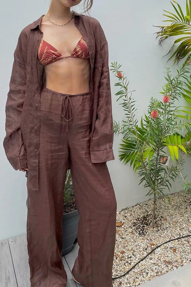 UK0534 Cotton Shirt and Pants Set