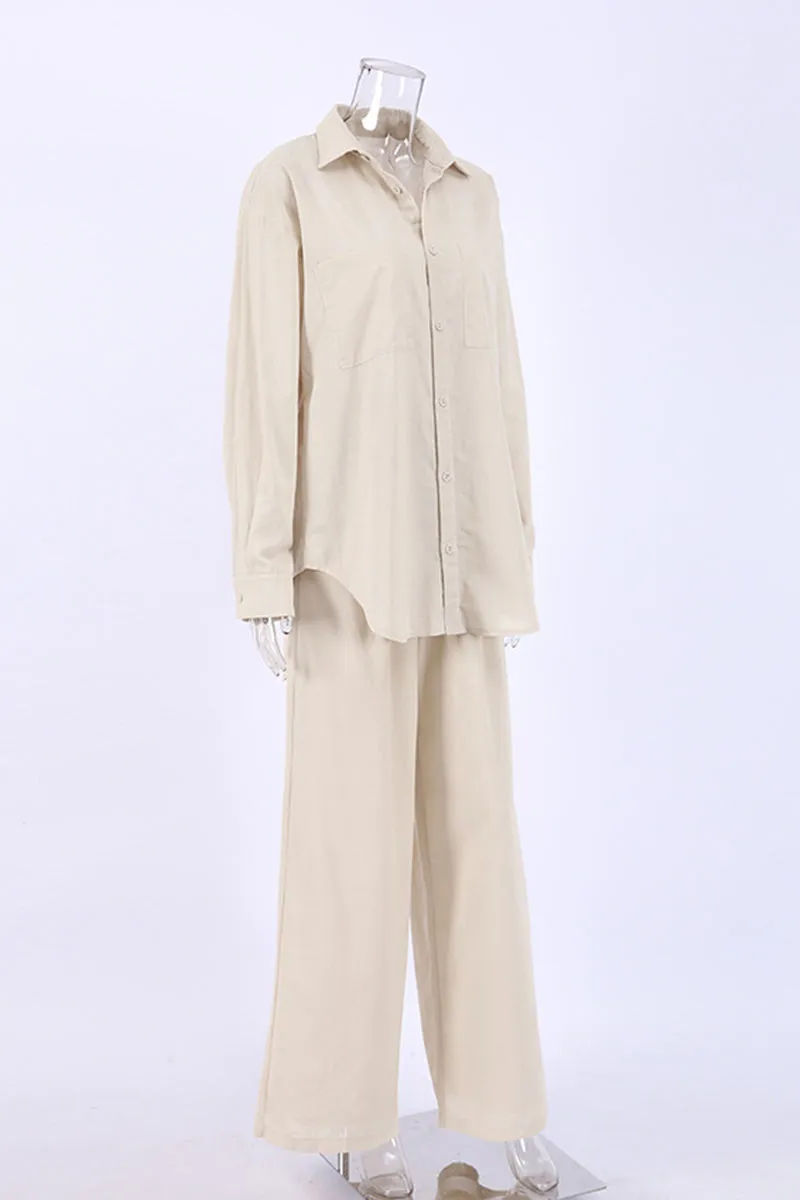 UK0534 Cotton Shirt and Pants Set
