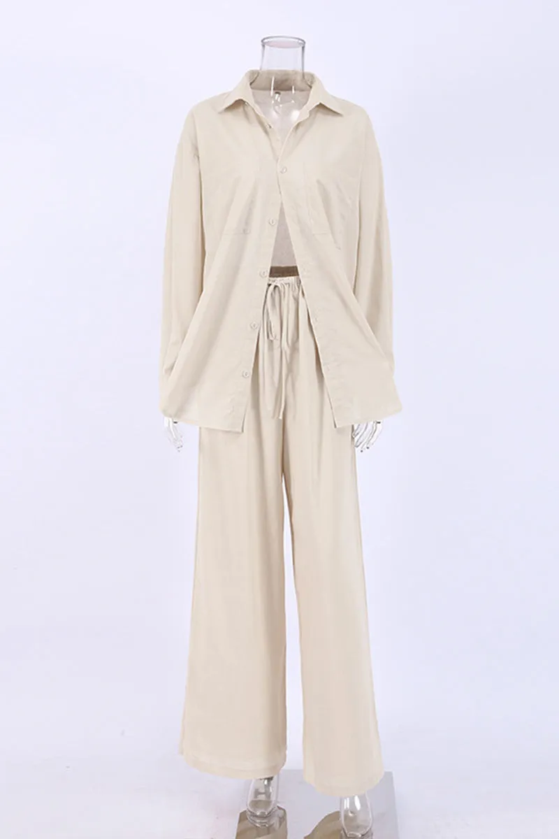 UK0534 Cotton Shirt and Pants Set