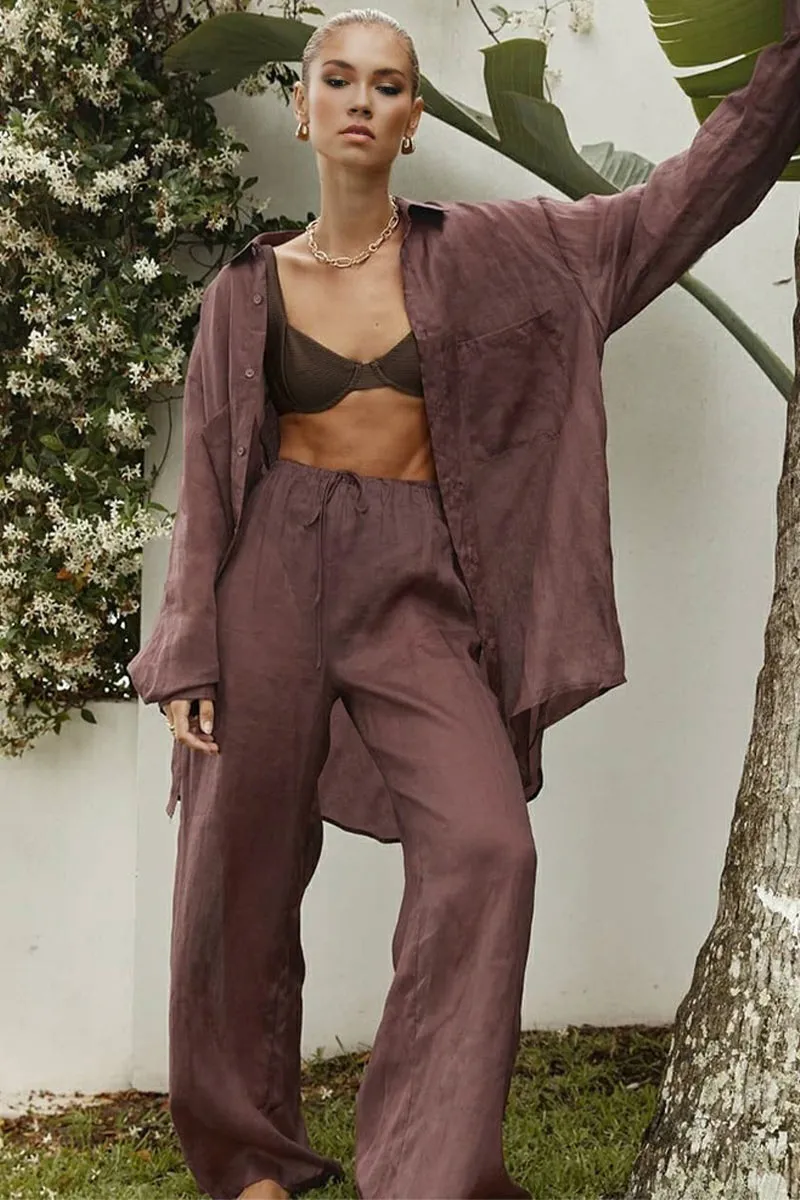 UK0534 Cotton Shirt and Pants Set