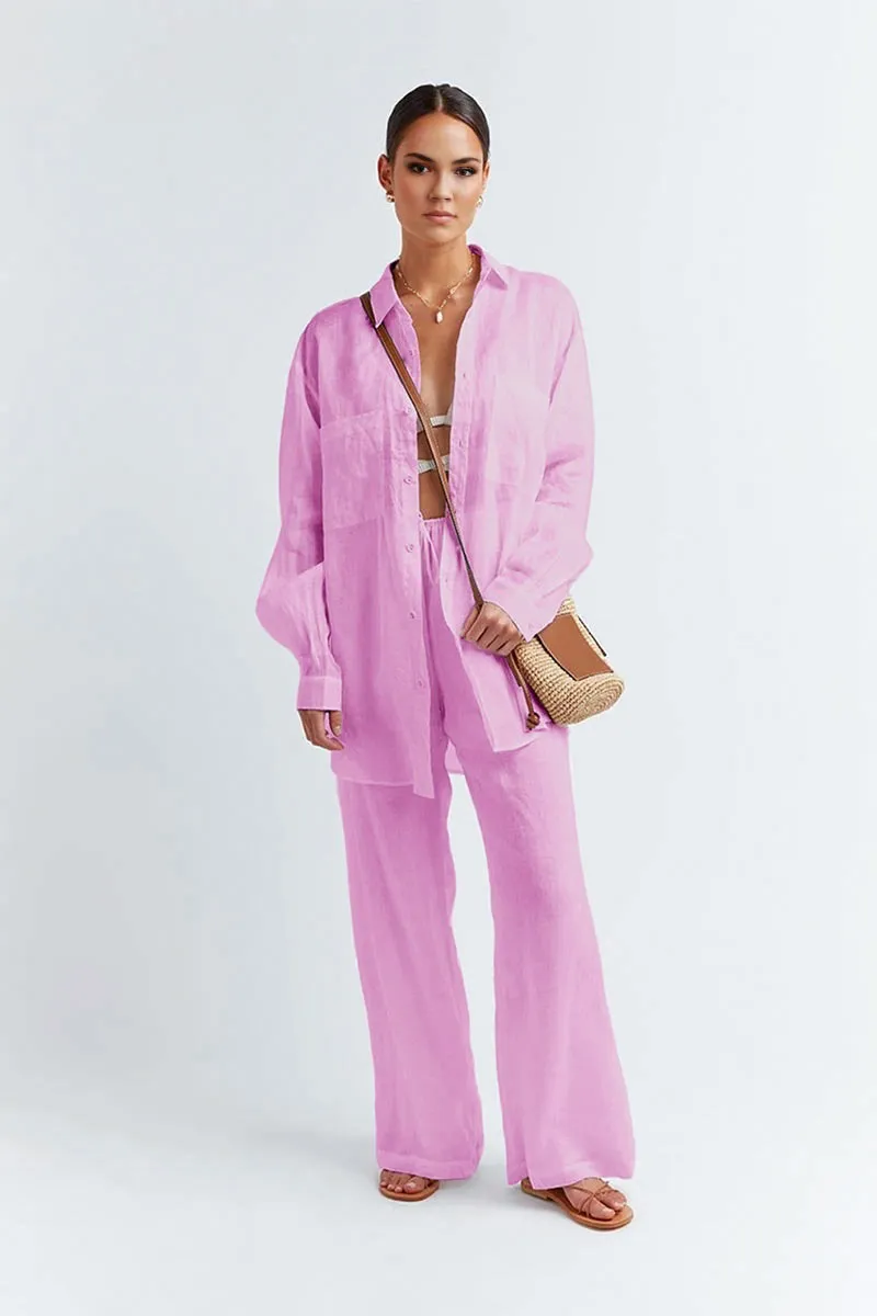 UK0534 Cotton Shirt and Pants Set