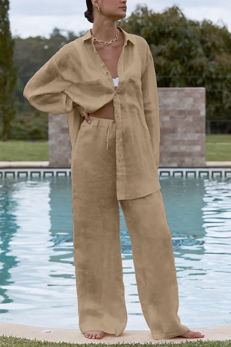 UK0534 Cotton Shirt and Pants Set