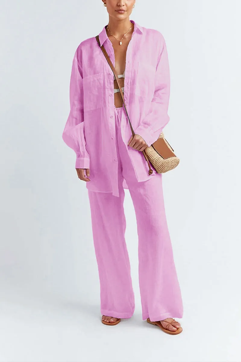 UK0534 Cotton Shirt and Pants Set