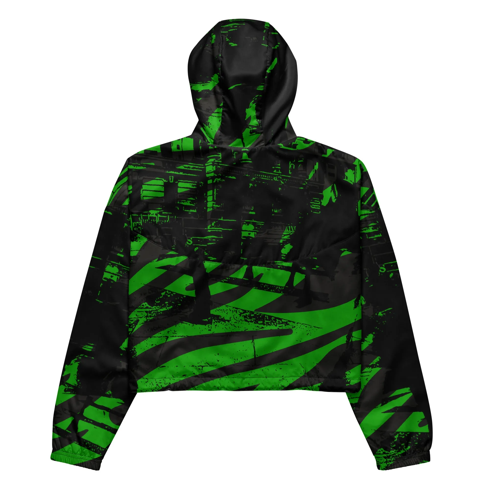 Urban Women’s Green Black Cropped Windbreaker