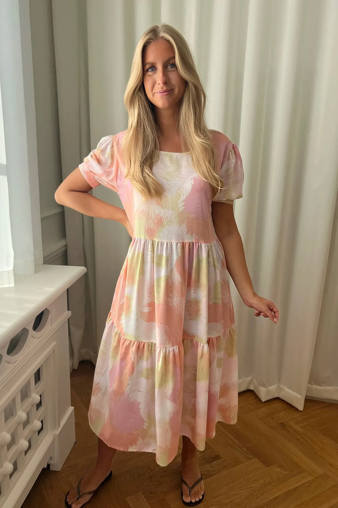 VilmaIC Lang Kjole - Pink Orange