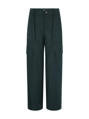 Vince Flannel Wide Leg Cargo Pant in Sea Onyx
