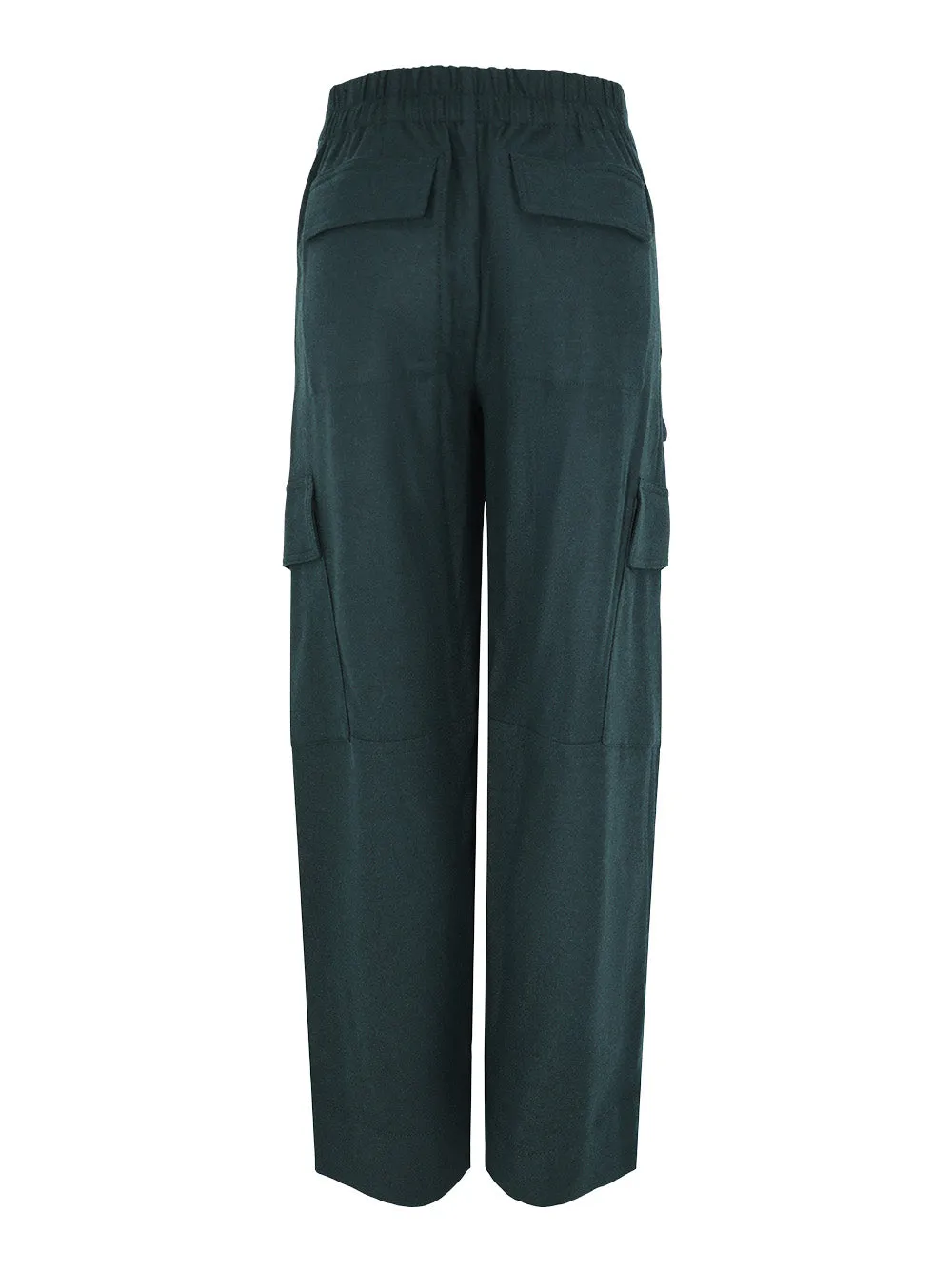 Vince Flannel Wide Leg Cargo Pant in Sea Onyx