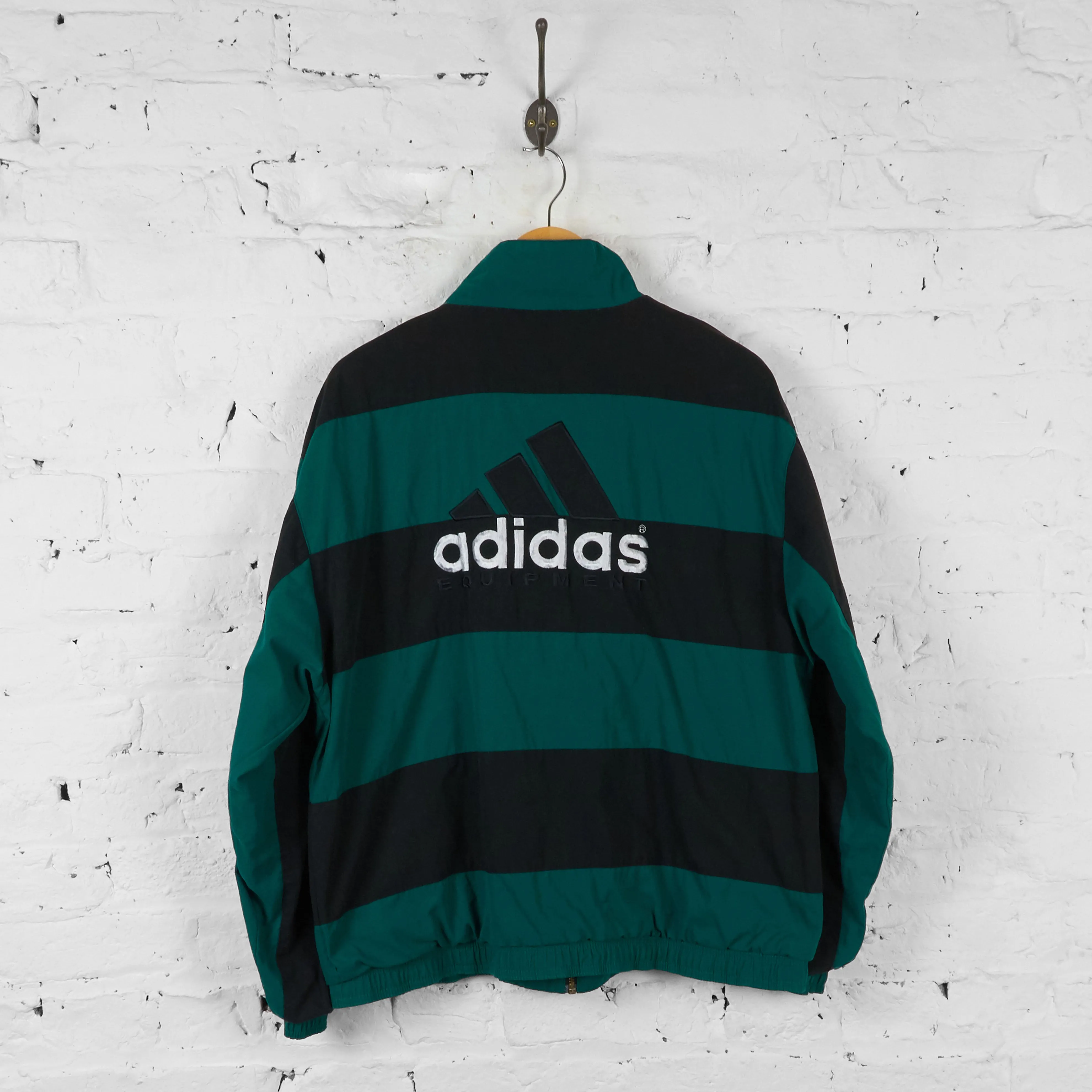 Vintage Adidas Equipment Windbreaker Jacket - Green/Black - M