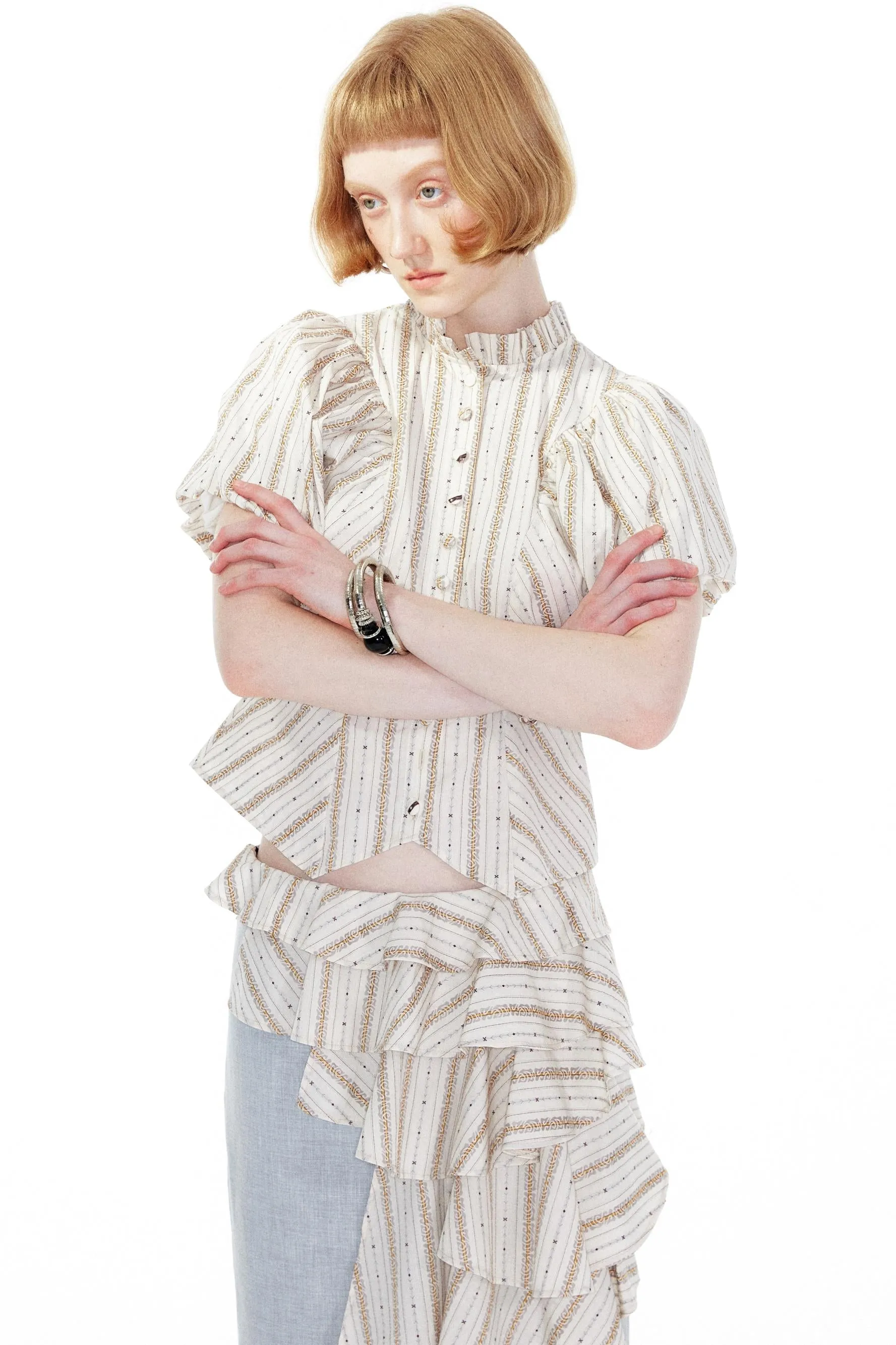Vintage Striped Waist Top