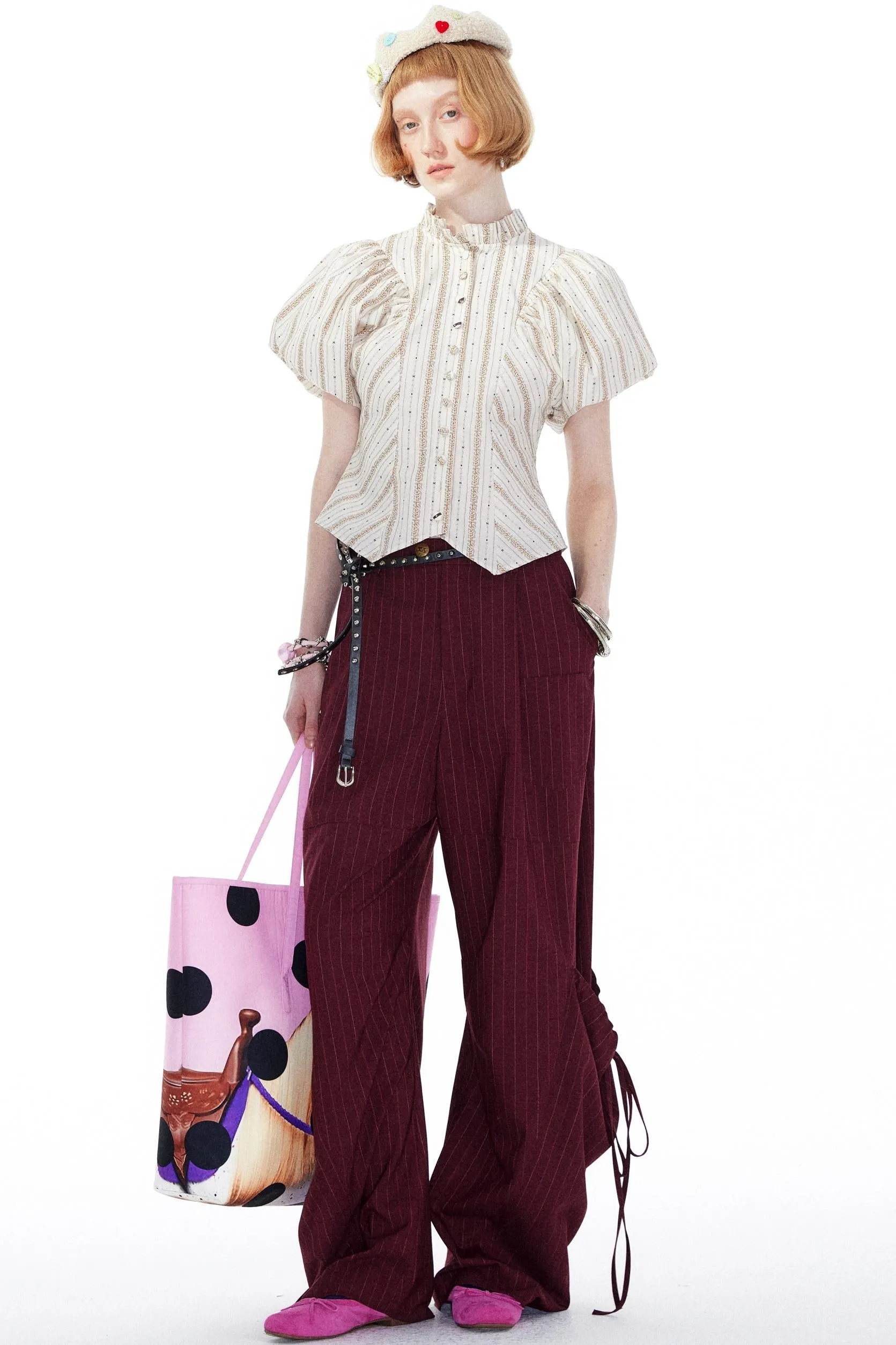 Vintage Striped Waist Top