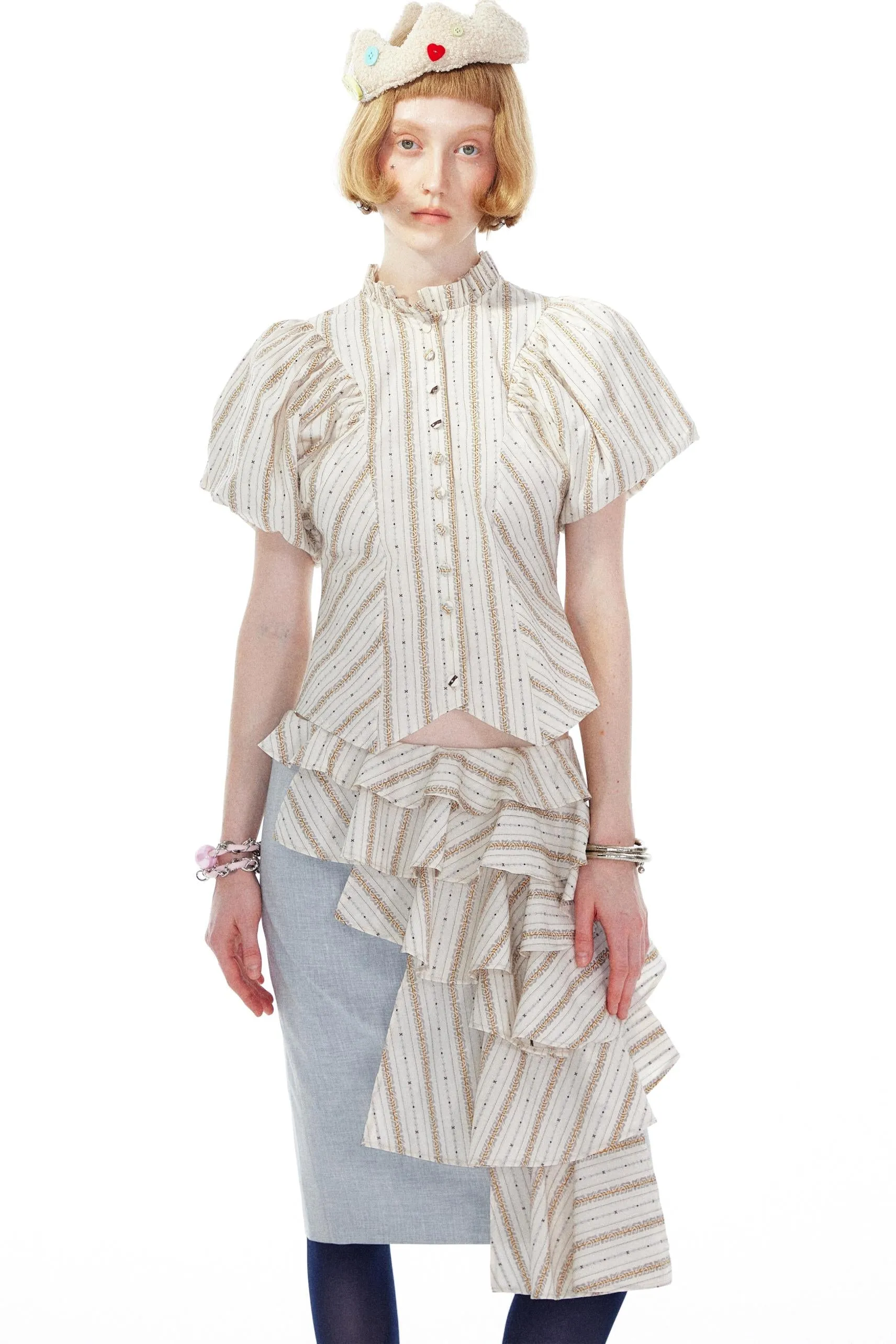 Vintage Striped Waist Top