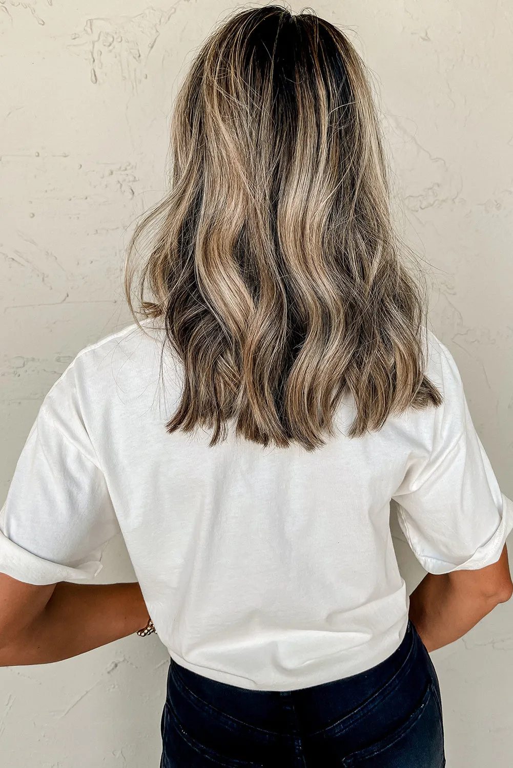 White Crawfish Bow Printed Summer T Shirt