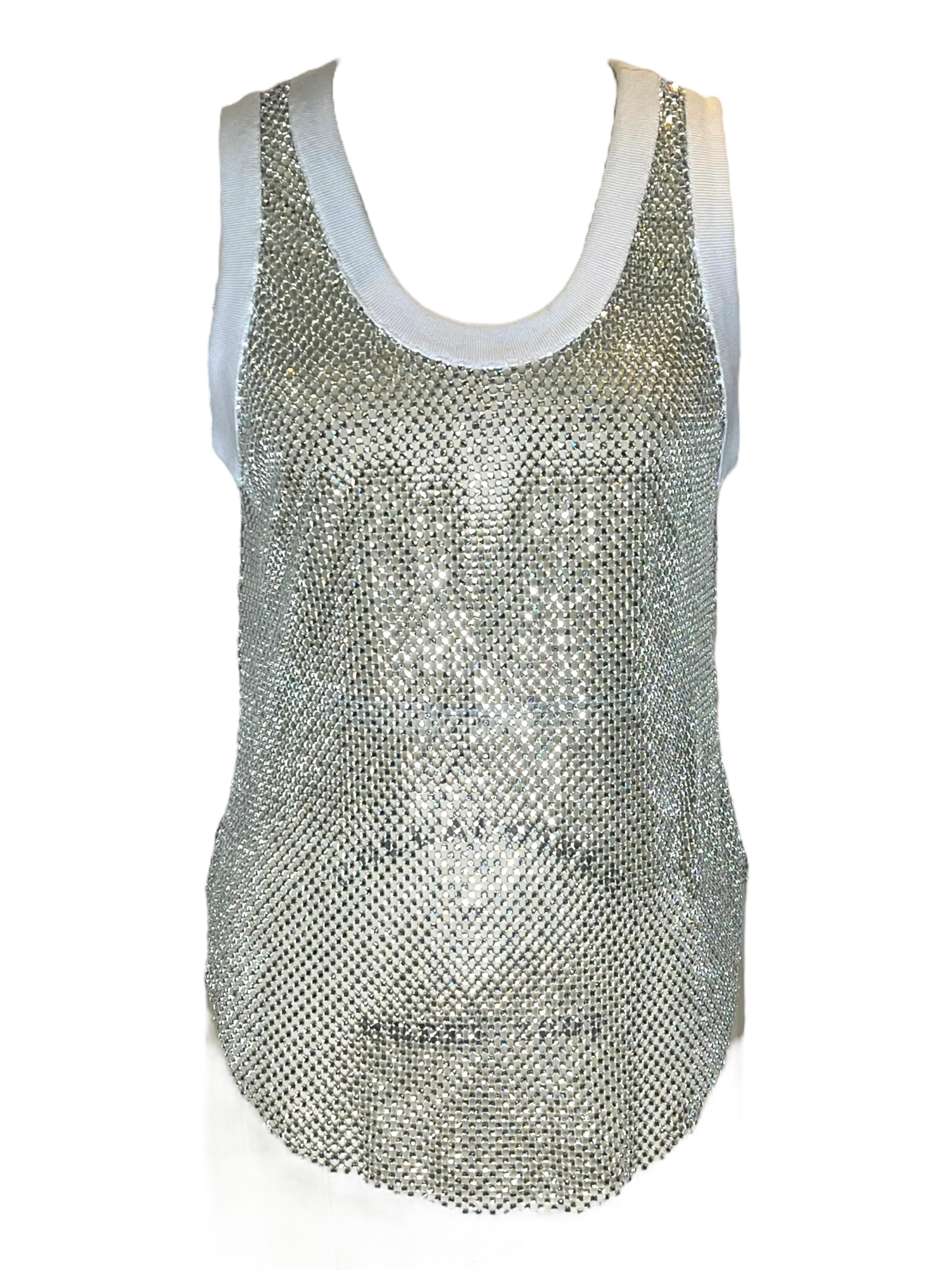 White Crystal Tank Top