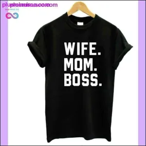 WIFE MOM BOSS Letters Print Women Tshirt Cotton Casual Funny