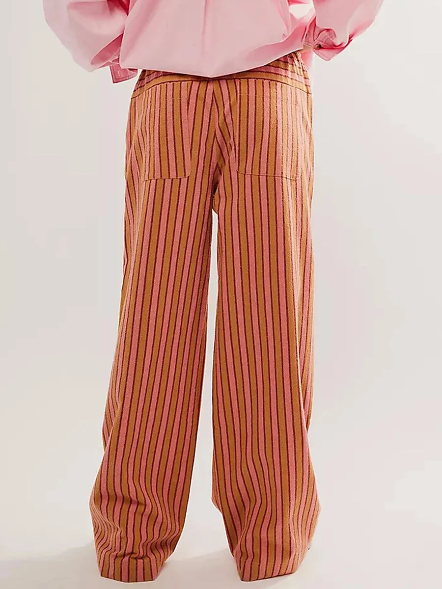Women’s Baggy Striped Wide Leg Pants