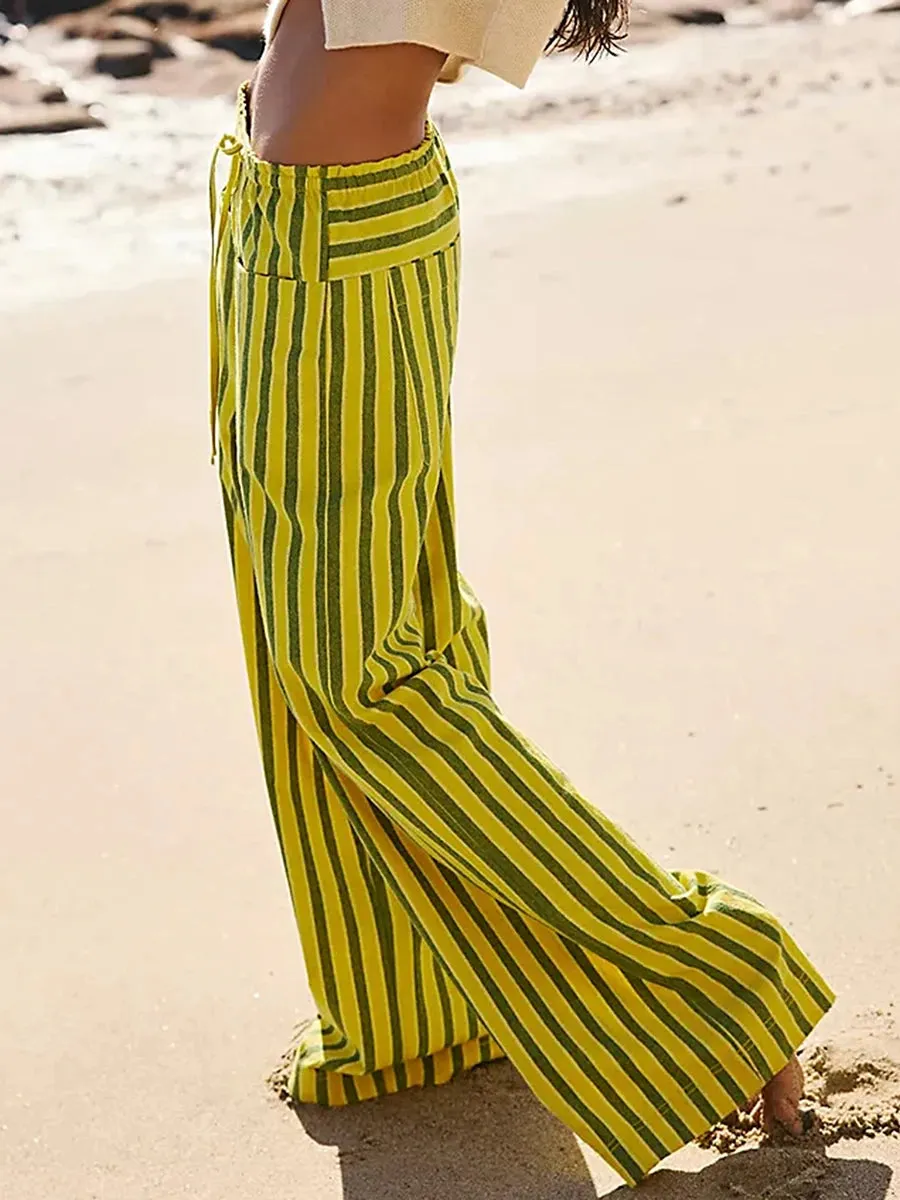 Women’s Baggy Striped Wide Leg Pants