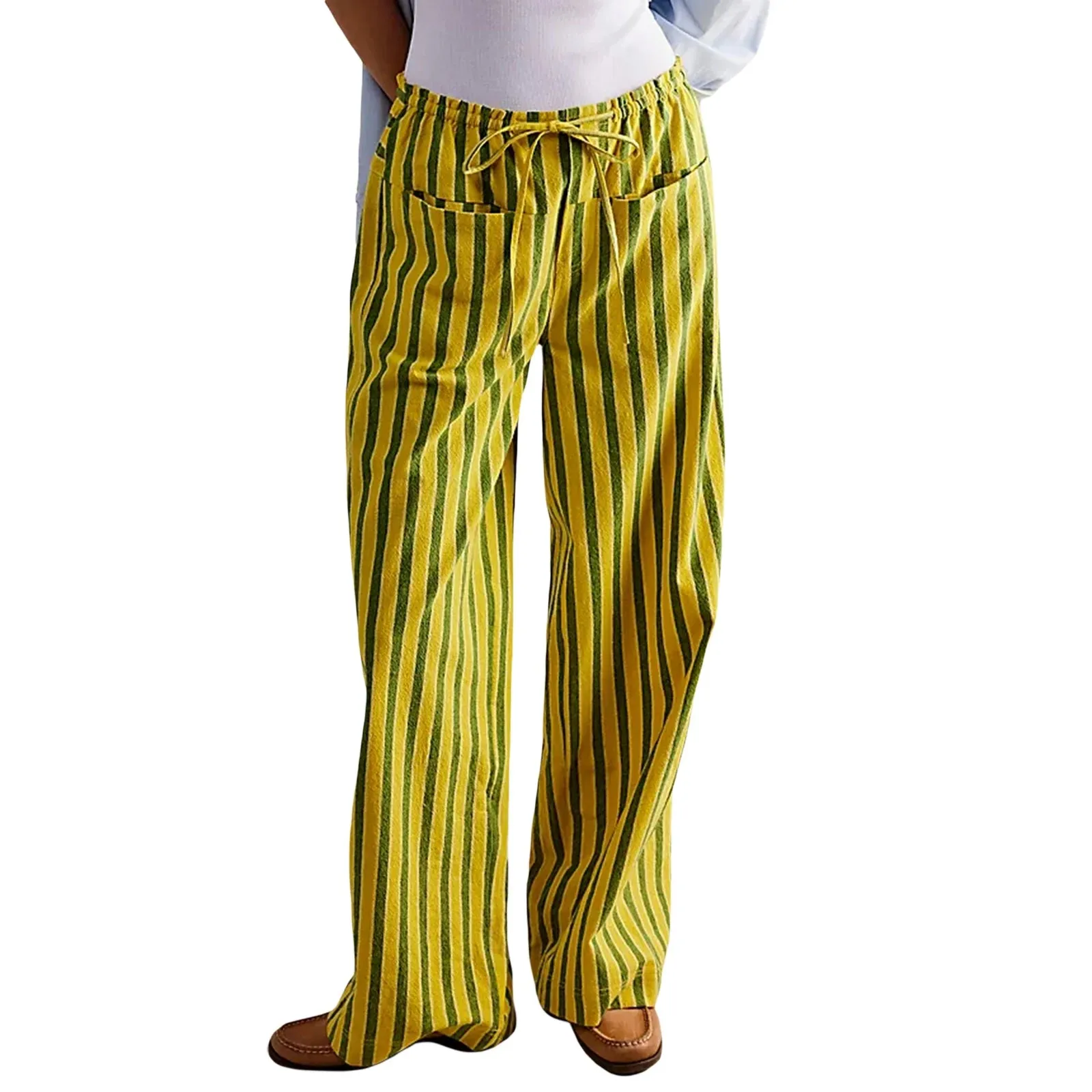 Women’s Baggy Striped Wide Leg Pants