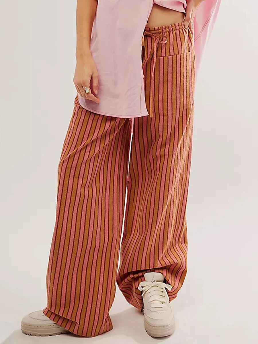 Women’s Baggy Striped Wide Leg Pants