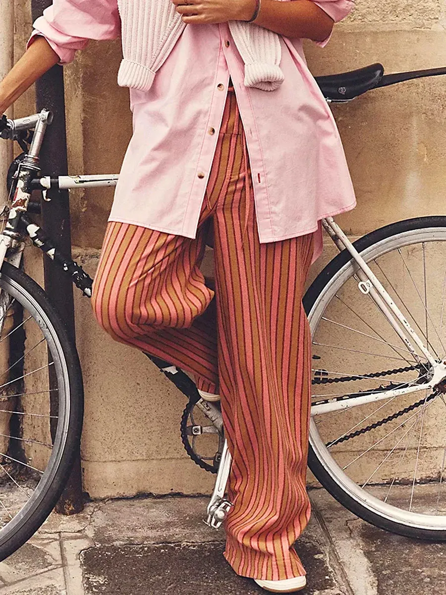 Women’s Baggy Striped Wide Leg Pants