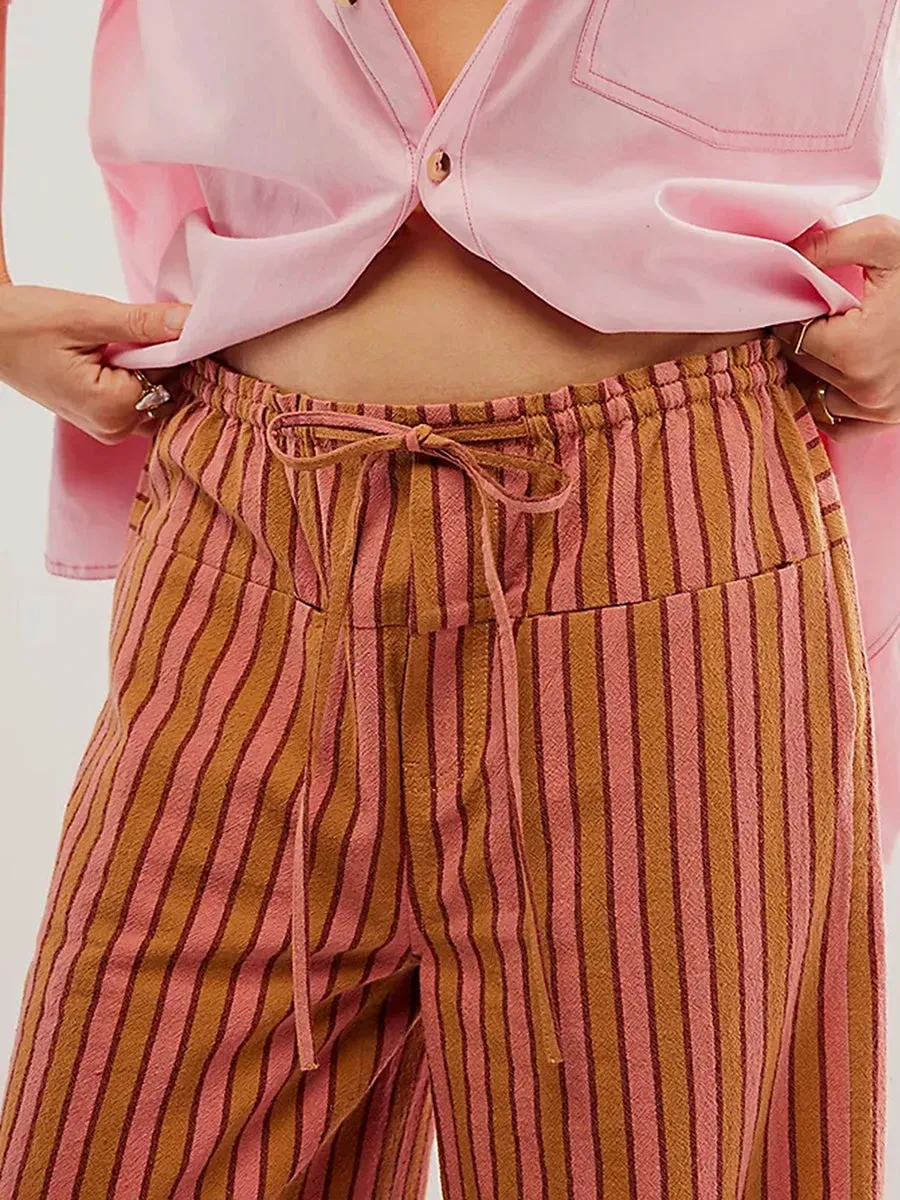 Women’s Baggy Striped Wide Leg Pants