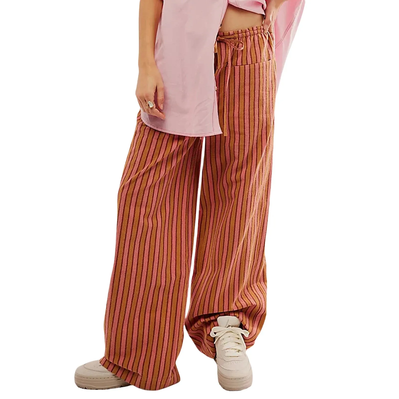 Women’s Baggy Striped Wide Leg Pants