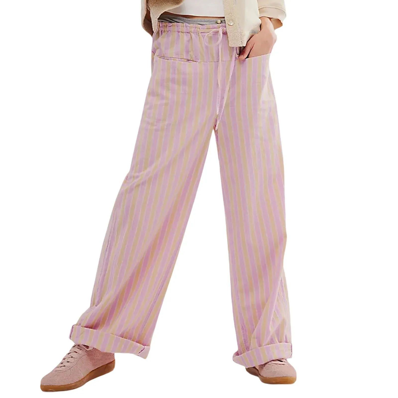 Women’s Baggy Striped Wide Leg Pants