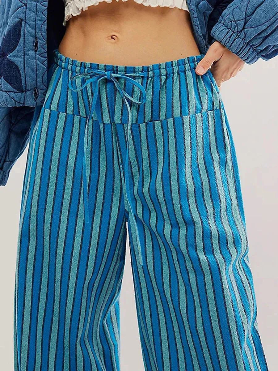 Women’s Baggy Striped Wide Leg Pants