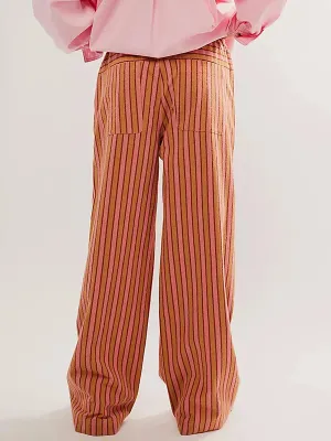 Women’s Baggy Striped Wide Leg Pants