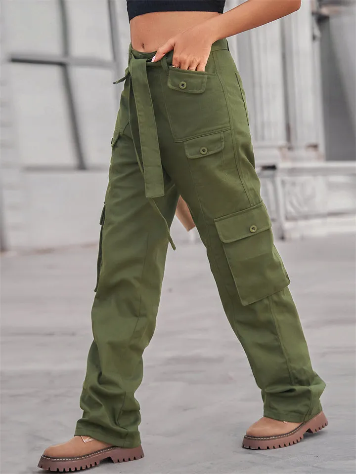 Women's Cool Washed Multi Pockets Cargo Pants