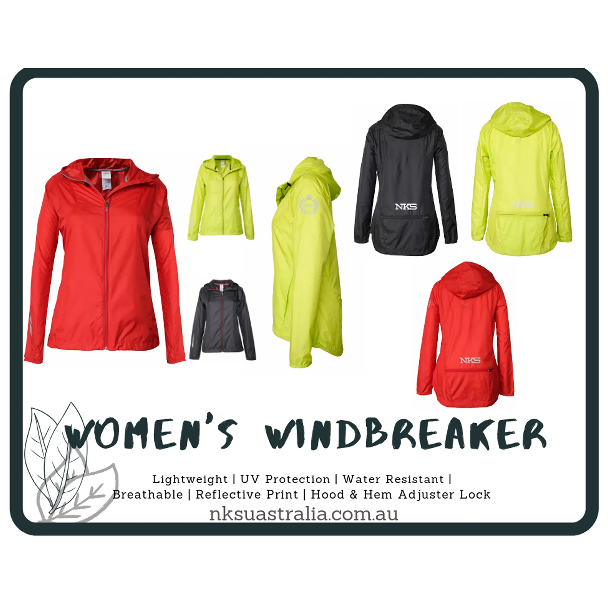 Women's Lightweight UV Protection Water Resistant Windbreaker