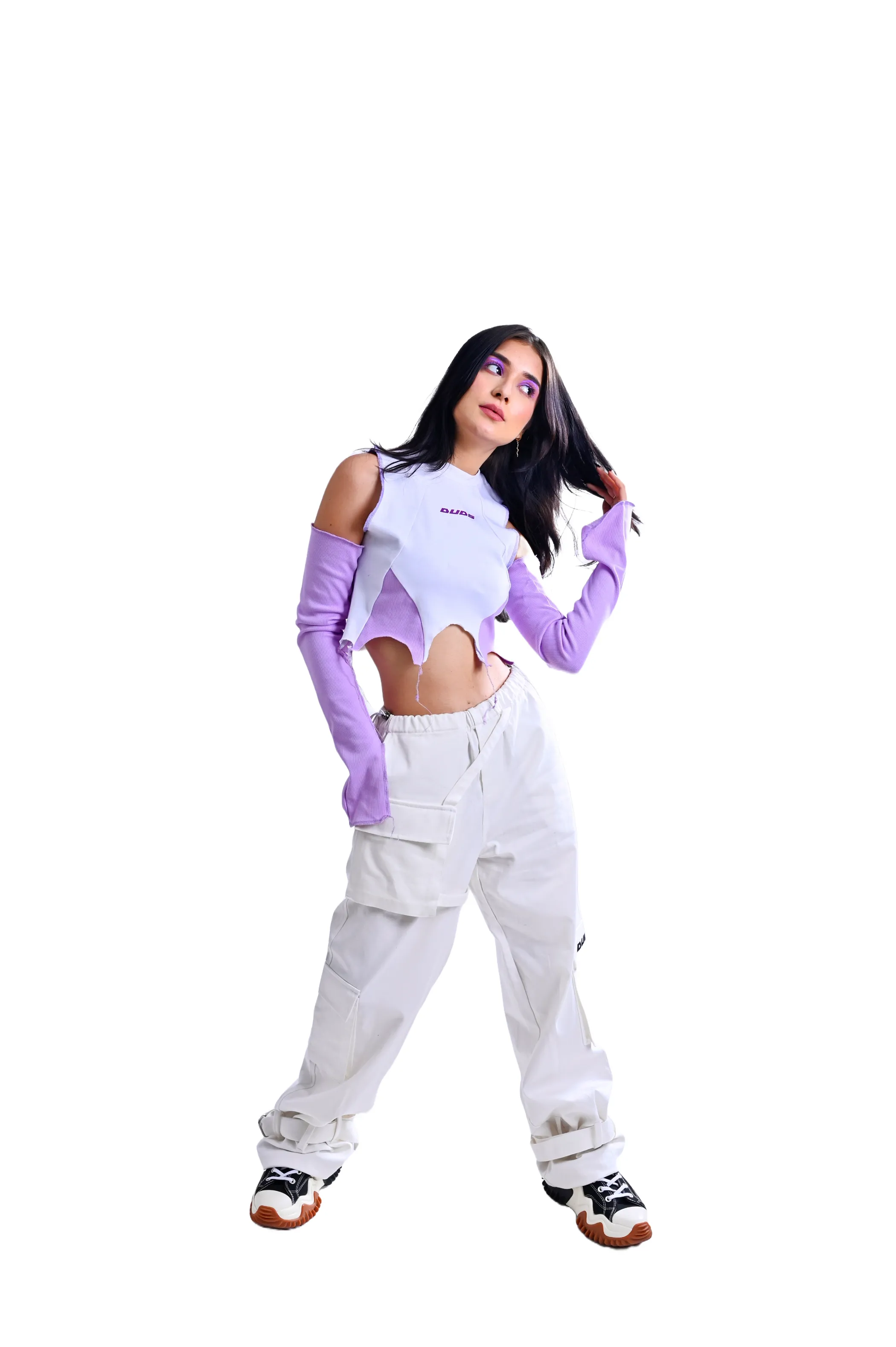 WOMEN'S MOON WHITE CARGO PANTS