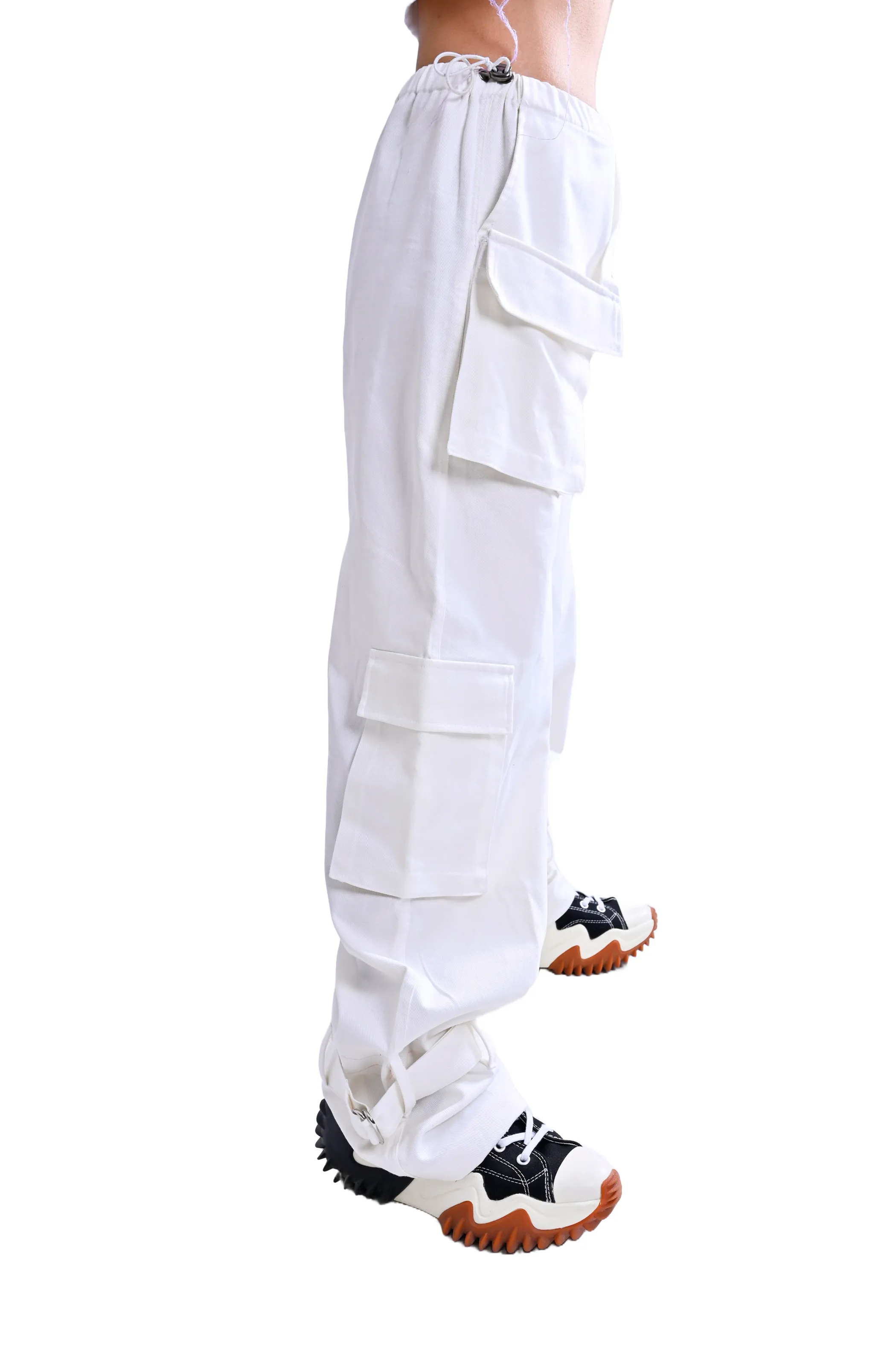 WOMEN'S MOON WHITE CARGO PANTS