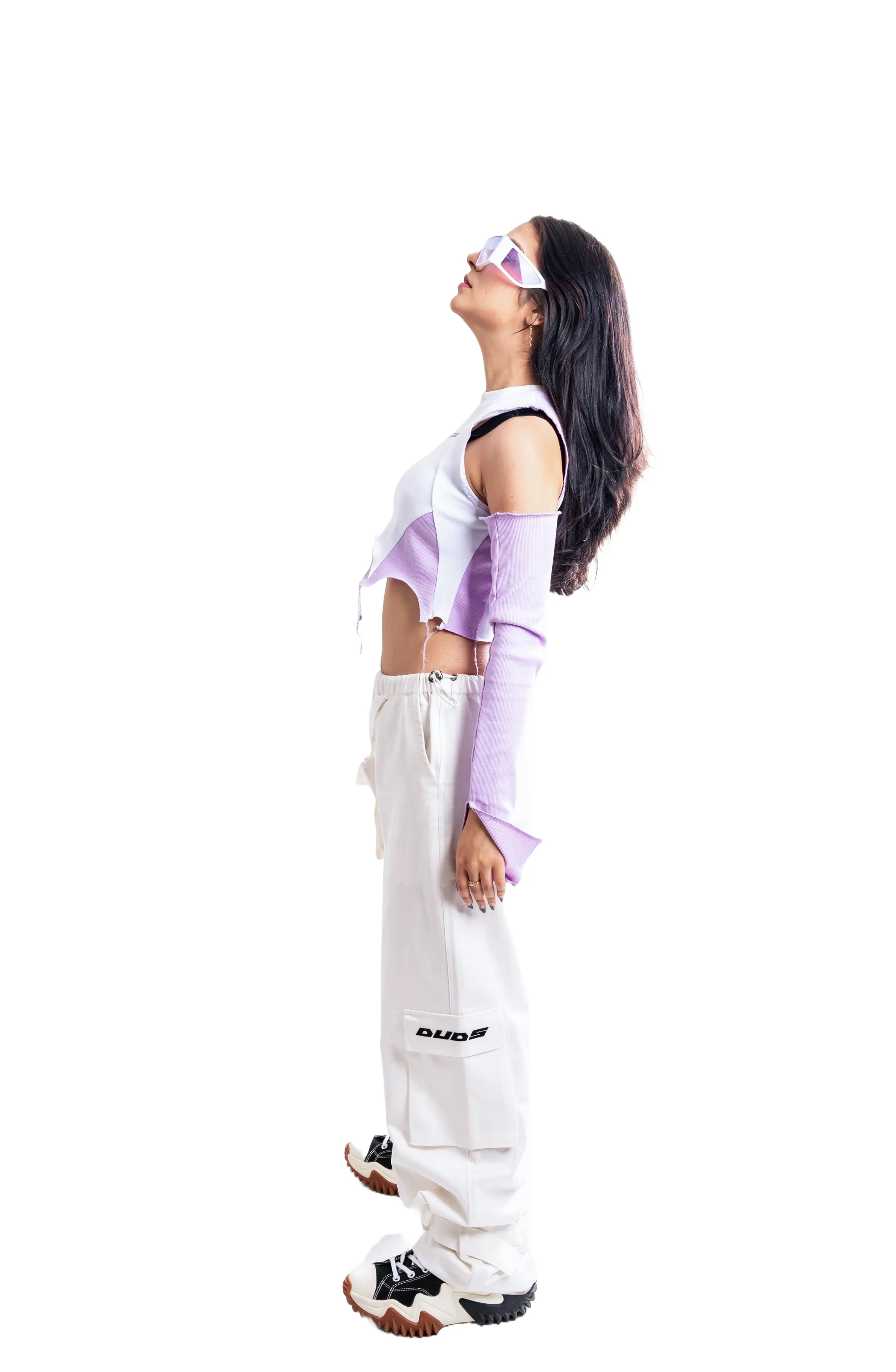 WOMEN'S MOON WHITE CARGO PANTS